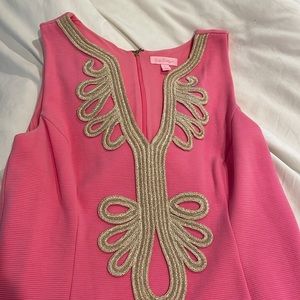 Pink Lilly Pulitzer Dress with Gold Detail